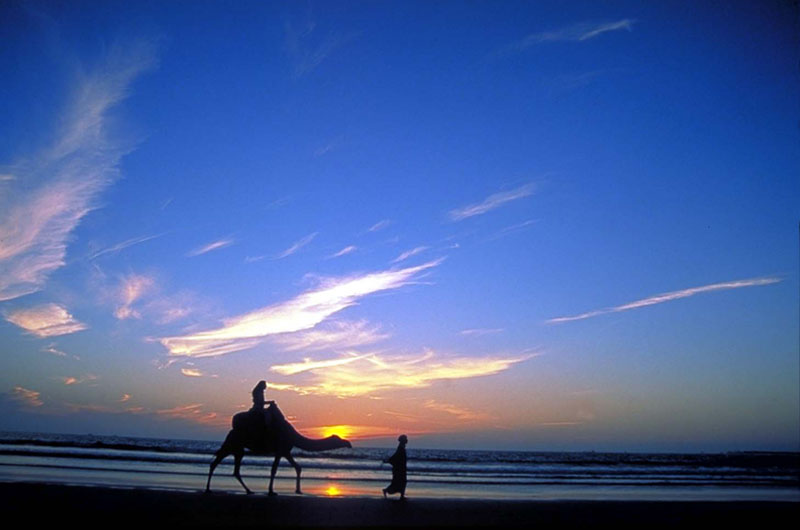 Agadir beach at sunset